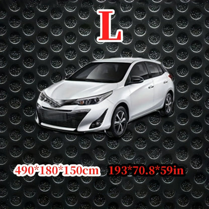 Black Full Car Cover with Green Reflective Trim in Six Sedan or SUV Sizes from 490 x 180 x 150 to 540 x 200 x 185 cm