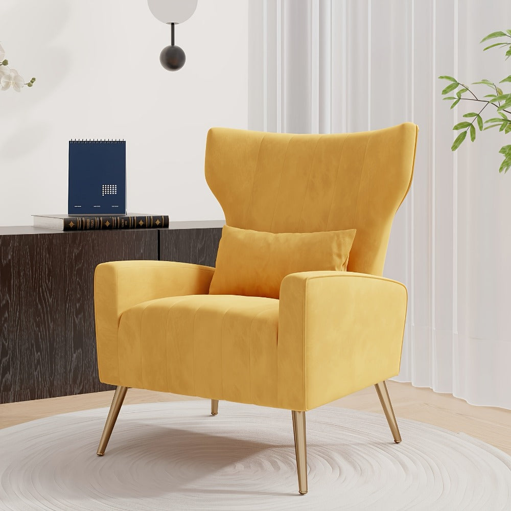 Velvet Accent Chair, Upholstered Lounge Chair for Living Room detail image - detail view 15
