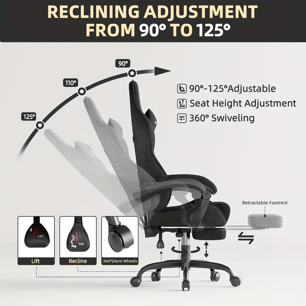 Velvet Gaming Chair, Ergonomic Video Game Chair for Comfortable Everyday Seating detail image - detail view 9