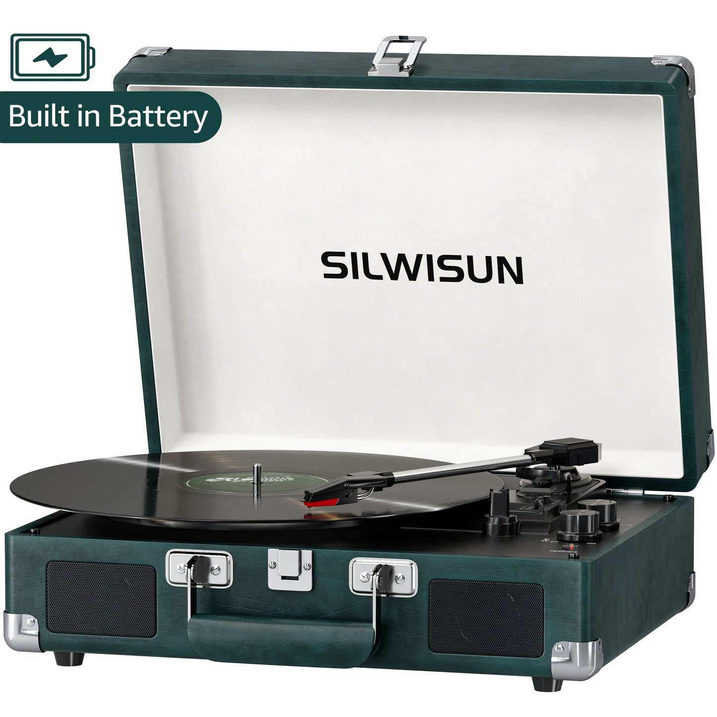 Vinyl Record shown in the Green Black option