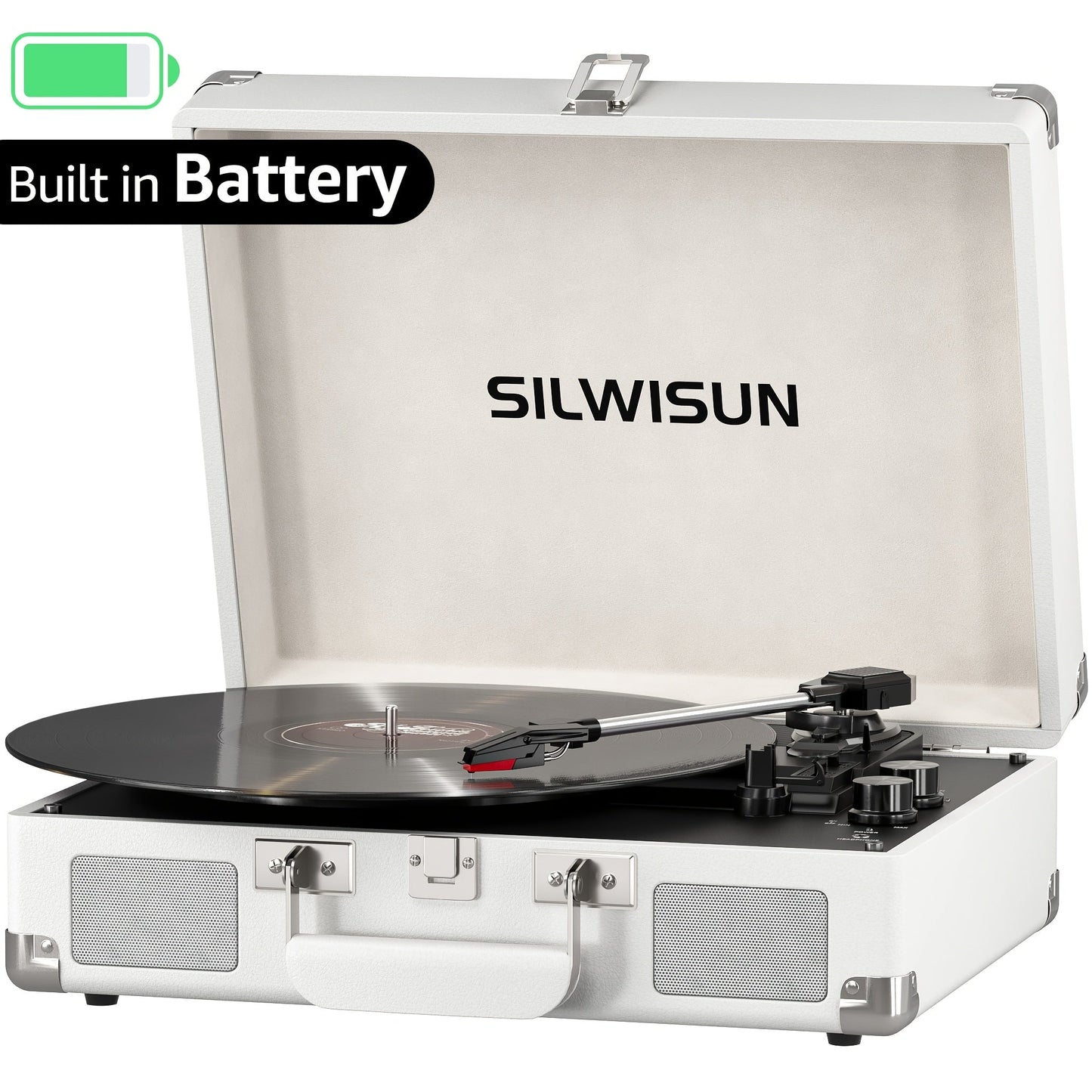 Vinyl Record shown in the White Silvery option