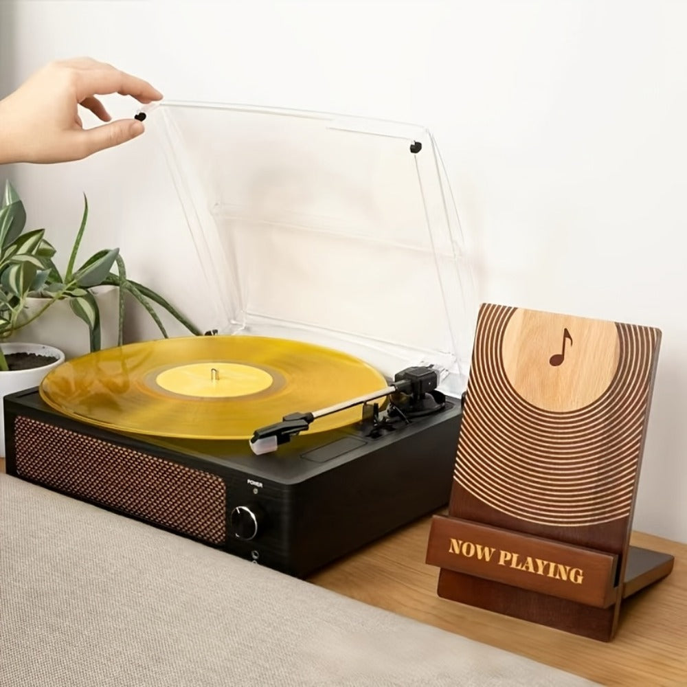 Vinyl Record, Wooden, Stand, Music for Music Listening and Collecting detail image - detail view 4