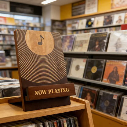 Vinyl Record, Wooden, Stand, Music for Music Listening and Collecting detail image - detail view 6