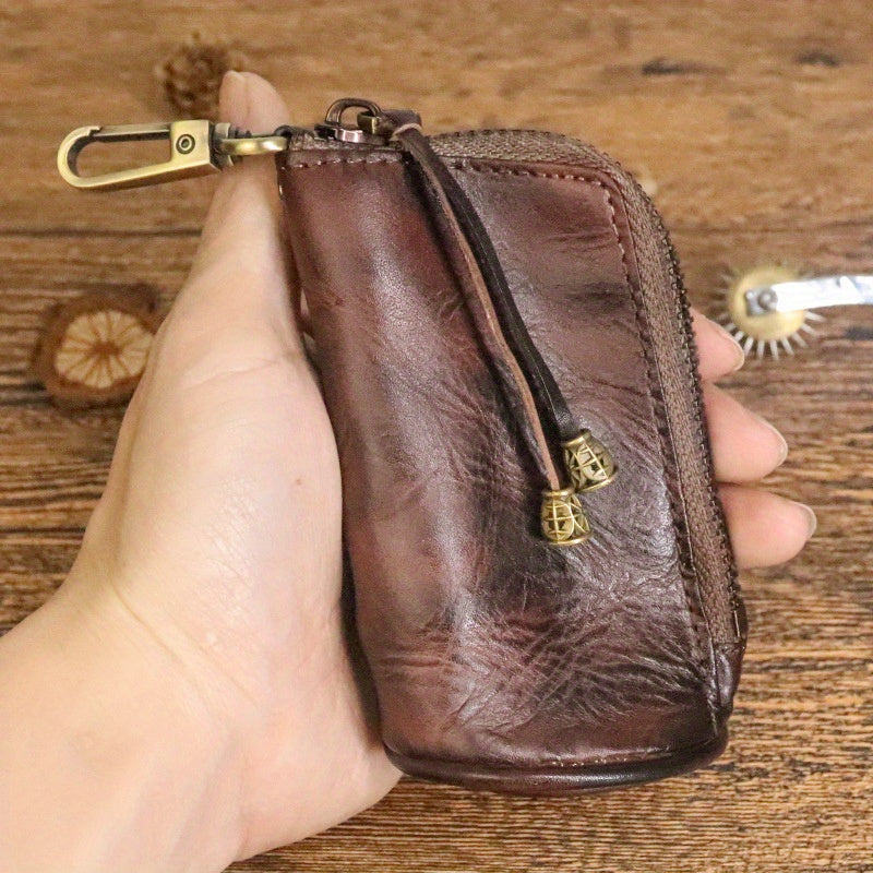 Waist Bag – Genuine Cowhide Key Holder Zippered – detail view 12
