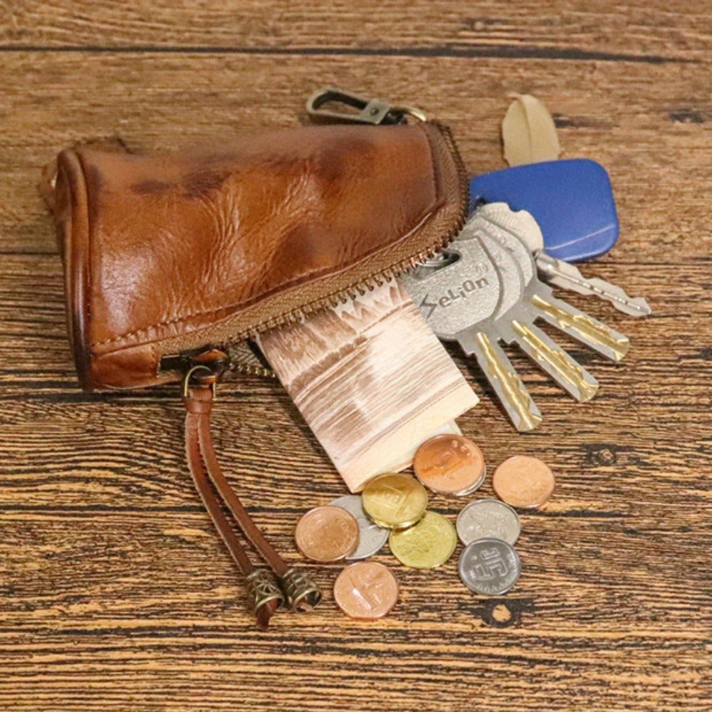 Waist Bag – Genuine Cowhide Key Holder Zippered – detail view 3