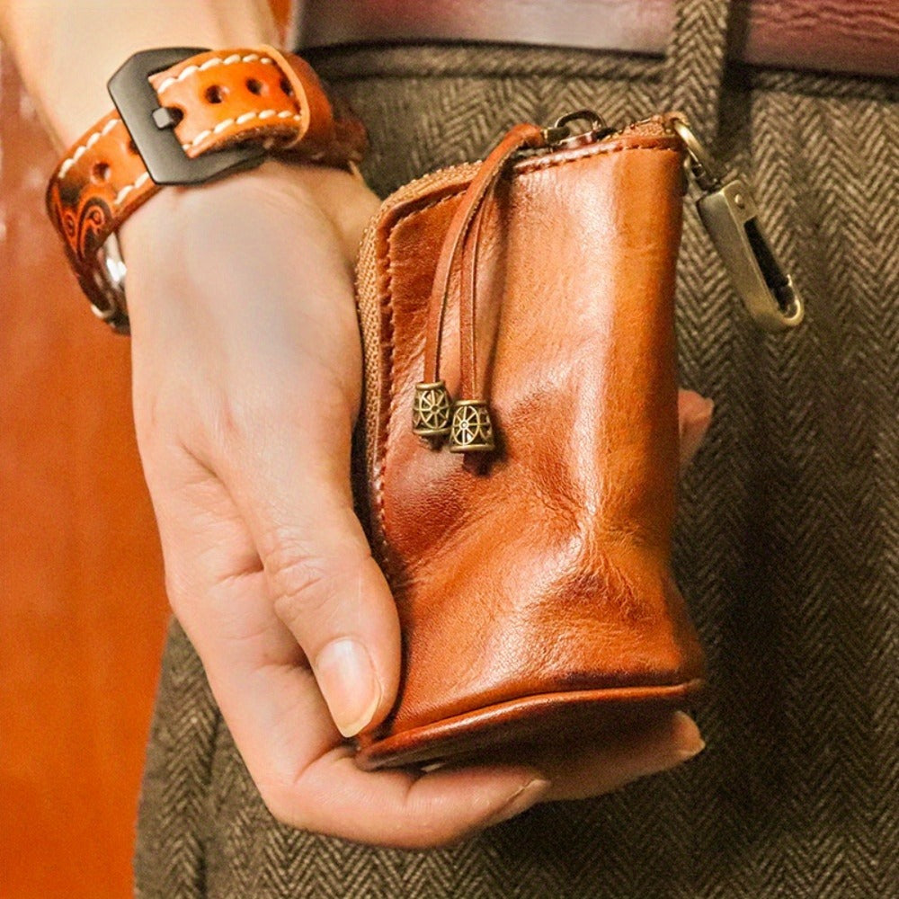 Waist Bag – Genuine Cowhide Key Holder Zippered – detail view 5
