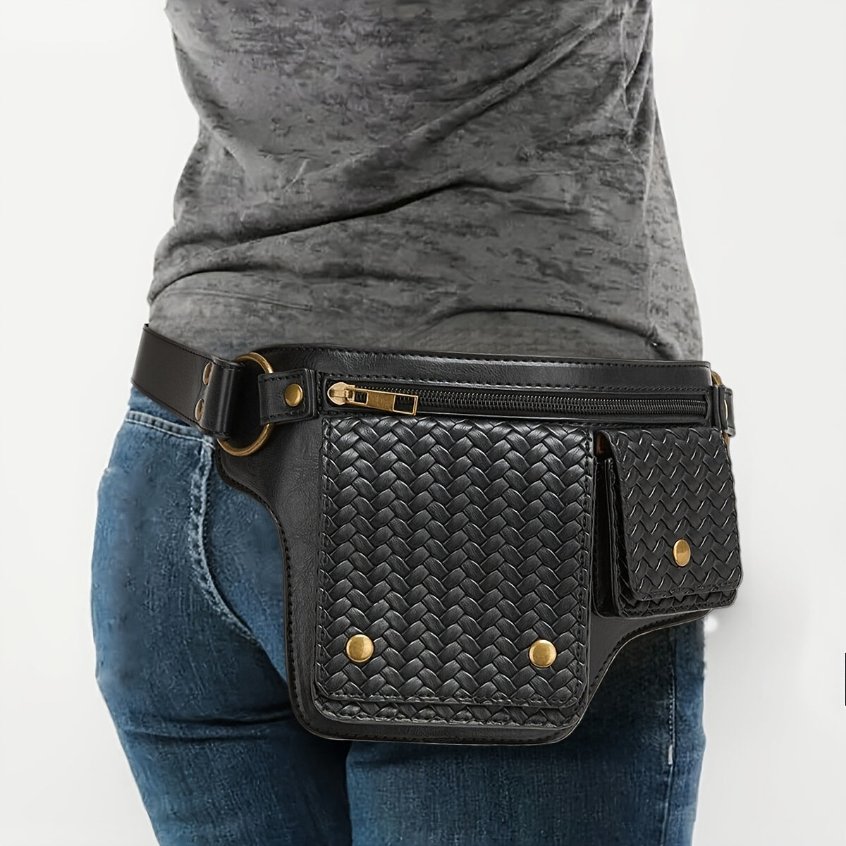 Waist Bag – Multi-Pocket, Cow Print Waist Chest Adjustable – detail view 18