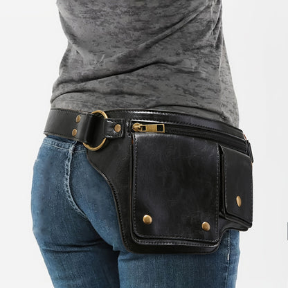 Waist Bag – Multi-Pocket, Leather Waist Metal Buckle Multi – detail view 13