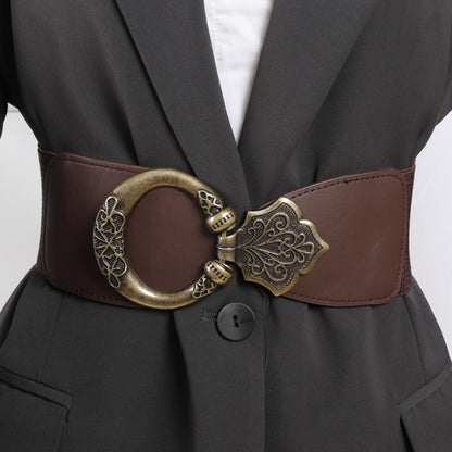 Waist Belt - Wide for Women - Retro Rivet Splicing Hollow Metal Corset , European - product detail view 4