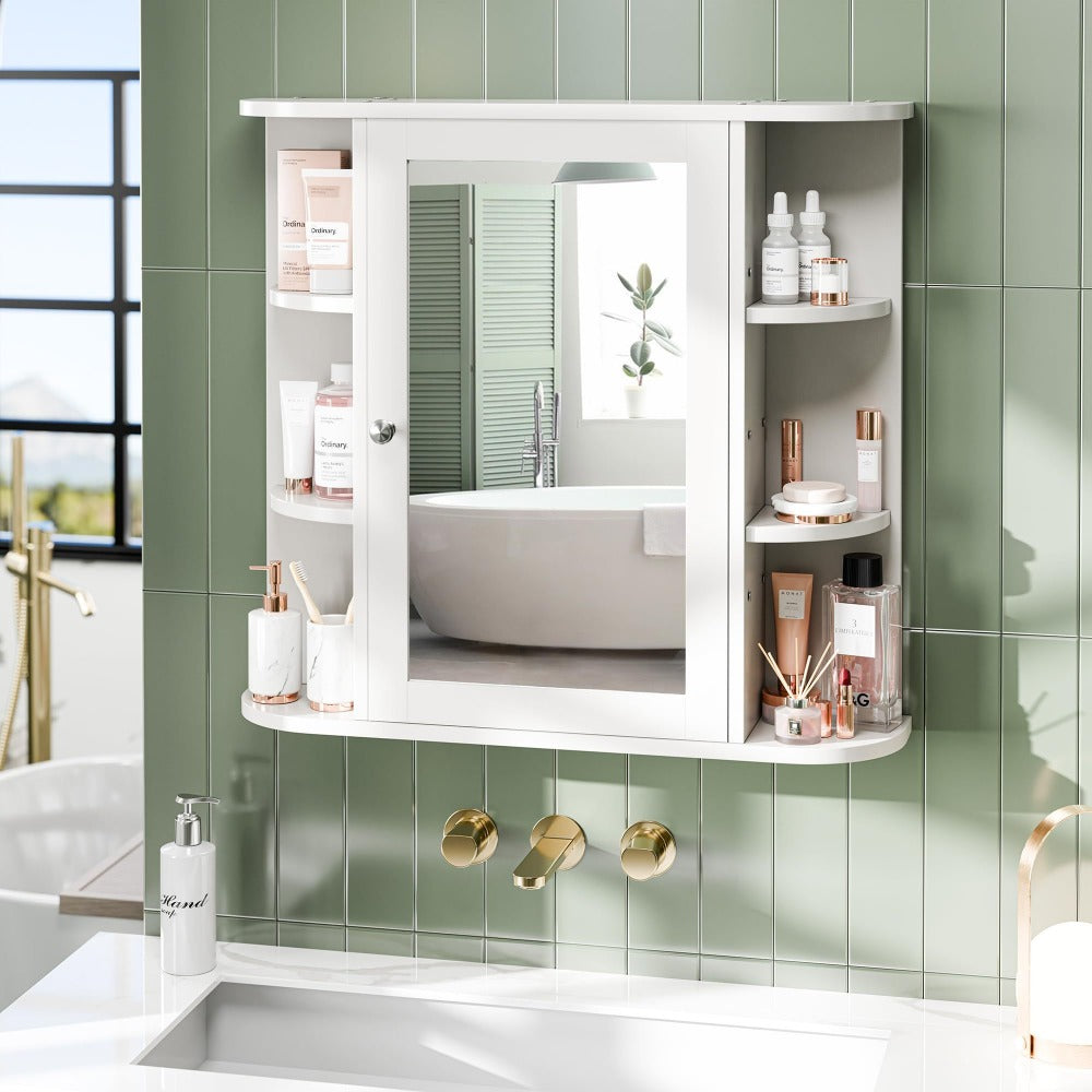 Wall-Mounted Bathroom Medicine Cabinet with Open Shelves for Organized Everyday Storage detail image