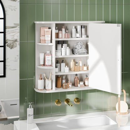 Wall-Mounted Bathroom Medicine Cabinet with Open Shelves for Organized Everyday Storage detail image - detail view 5
