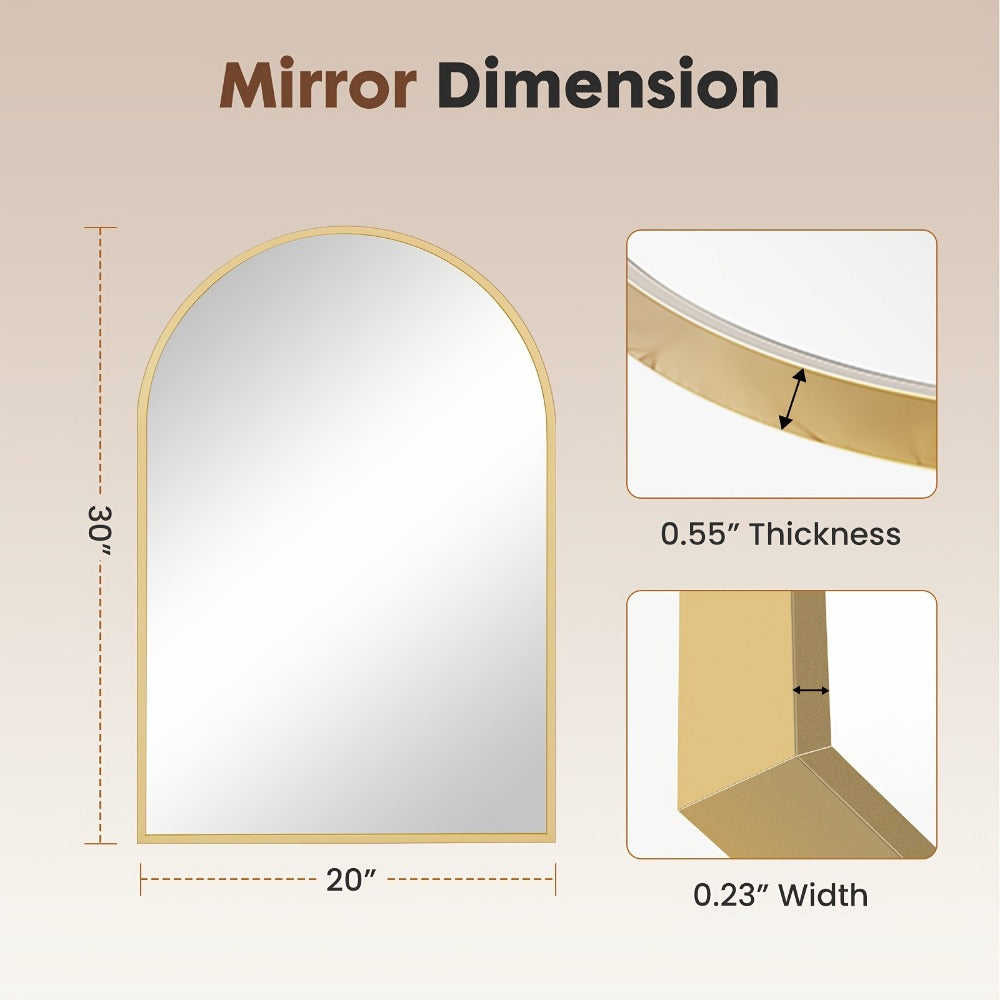 Wall-Mounted Metal Wall Mirror, Bathroom Vanity Mirror for Dressing and Daily Routines detail image - detail view 9