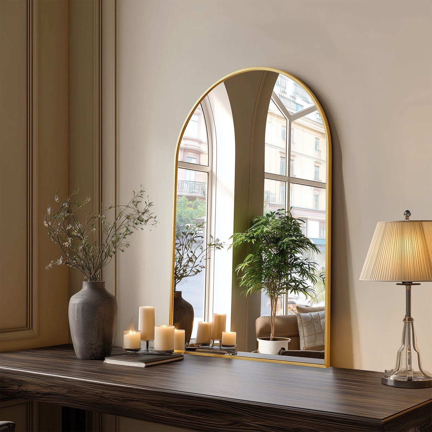 Wall Mirror shown in the Gold, 22 x 30 In option