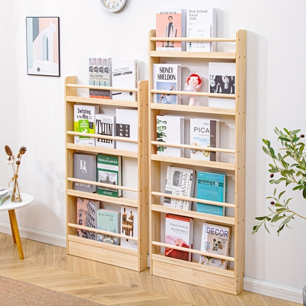 Wall-Mounted Narrow Bookshelf, Freestanding Bookcase for Organized Everyday Storage detail image - detail view 12