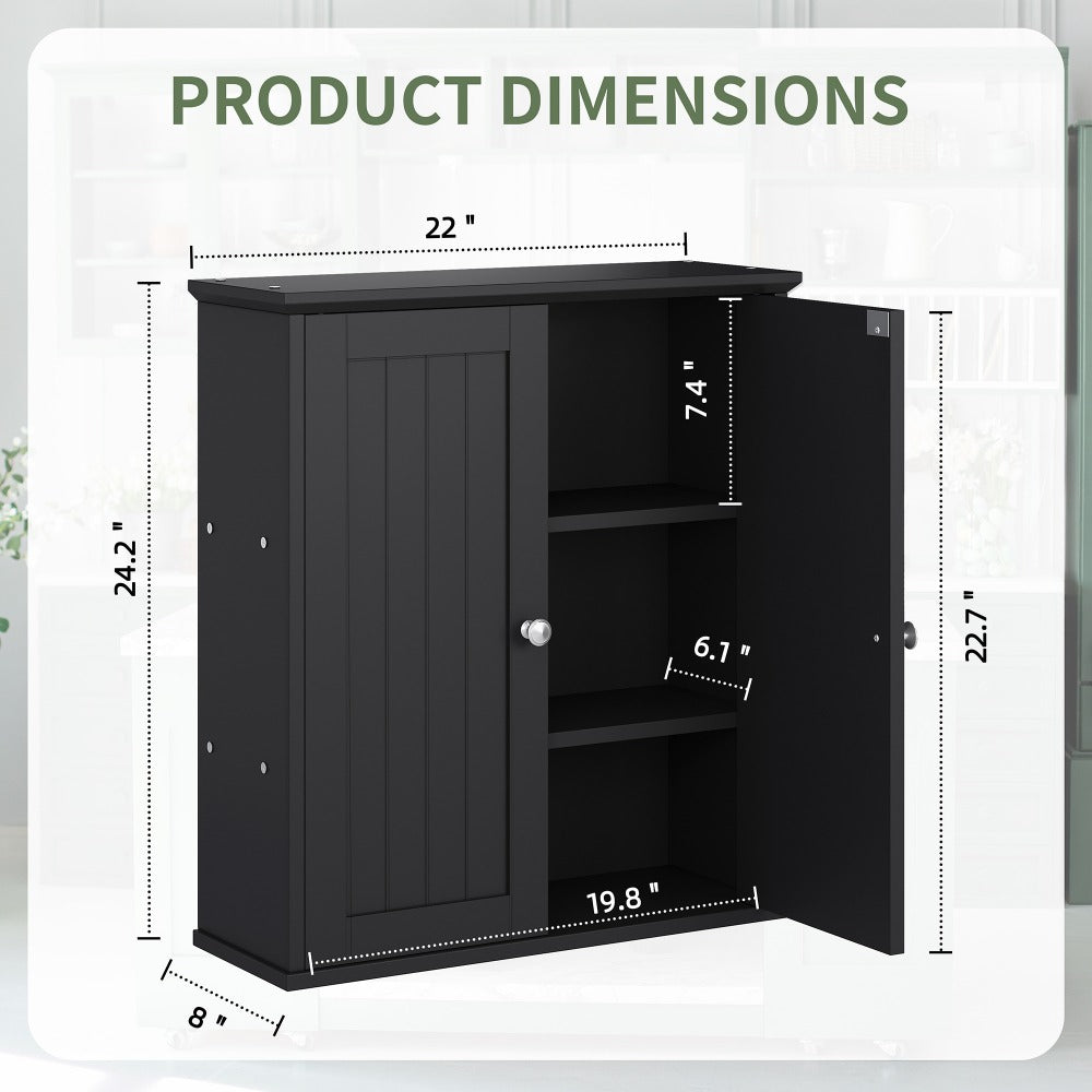 Wall-Mounted Wall Cabinet with Adjustable Shelves for Bathroom detail image - detail view 5