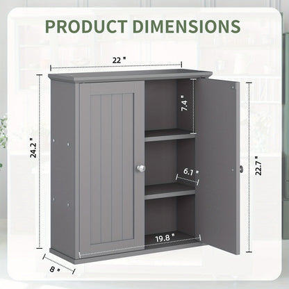 Wall-Mounted Wall Cabinet with Adjustable Shelves for Bathroom detail image - detail view 7