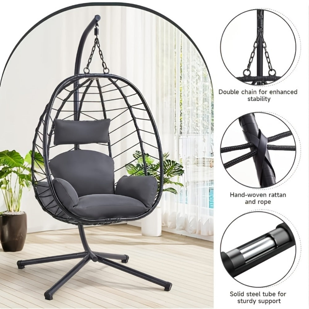 Wicker Egg Swing Chair for Comfortable Everyday Seating in Bedroom detail image - detail view 12