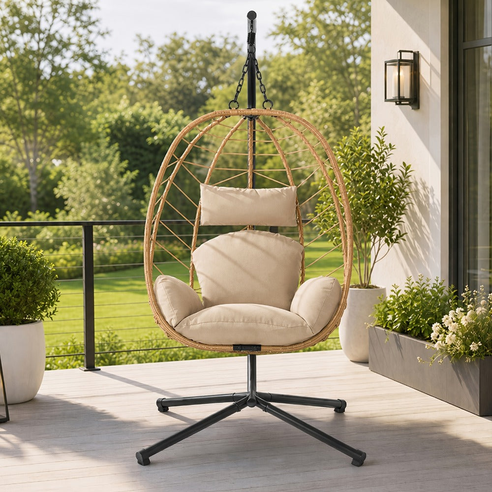 Wicker Egg Swing Chair for Comfortable Everyday Seating in Bedroom detail image - detail view 3