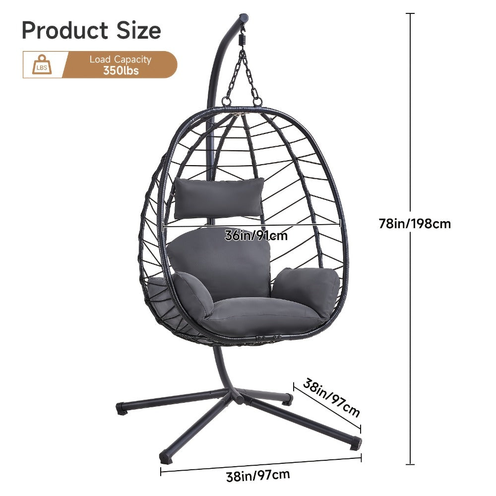 Wicker Egg Swing Chair for Comfortable Everyday Seating in Bedroom detail image - detail view 4