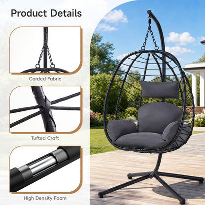 Wicker Egg Swing Chair for Comfortable Everyday Seating in Bedroom detail image - detail view 6