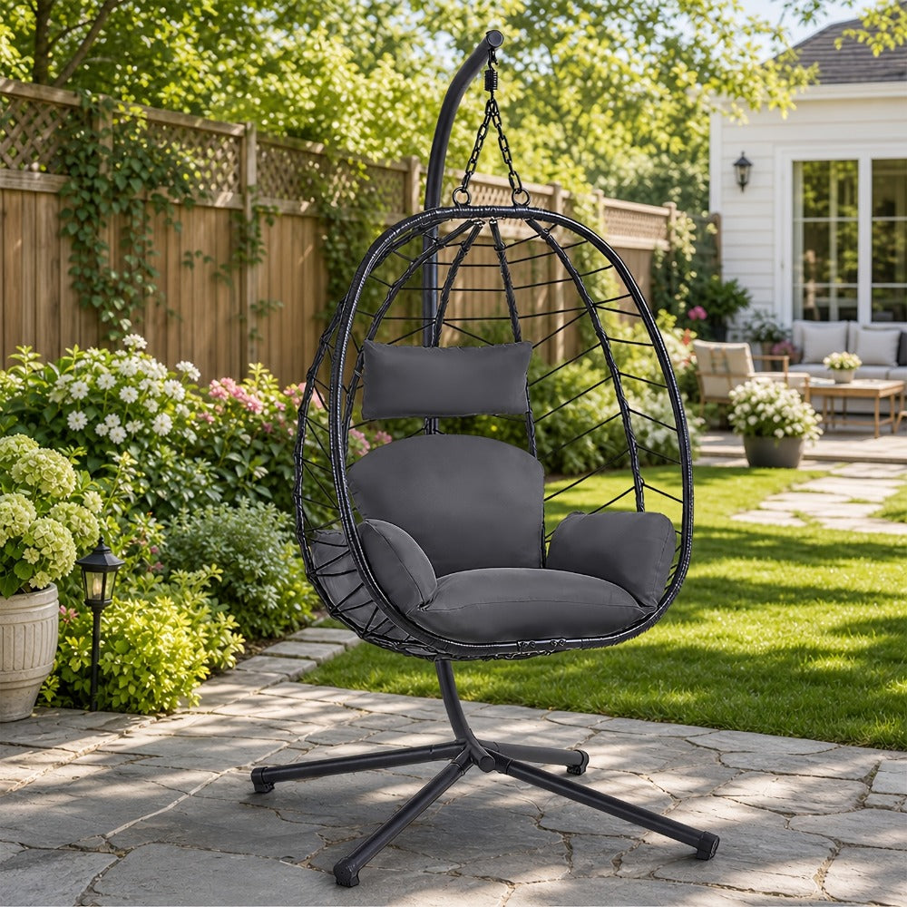 Wicker Egg Swing Chair for Comfortable Everyday Seating in Bedroom detail image - detail view 9