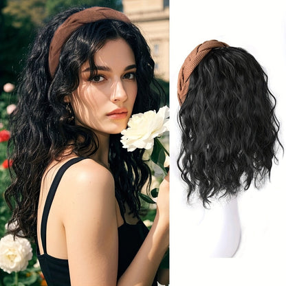Wigs - Synthetic Half Wig Hair Patch 12 Inch Water Ripple Roll Wave Hair Band - product detail view 3