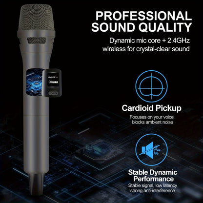 Wireless Karaoke Microphone, Wireless, USB-C, Aveek, Dynamic for Portable Singing detail image - detail view 6