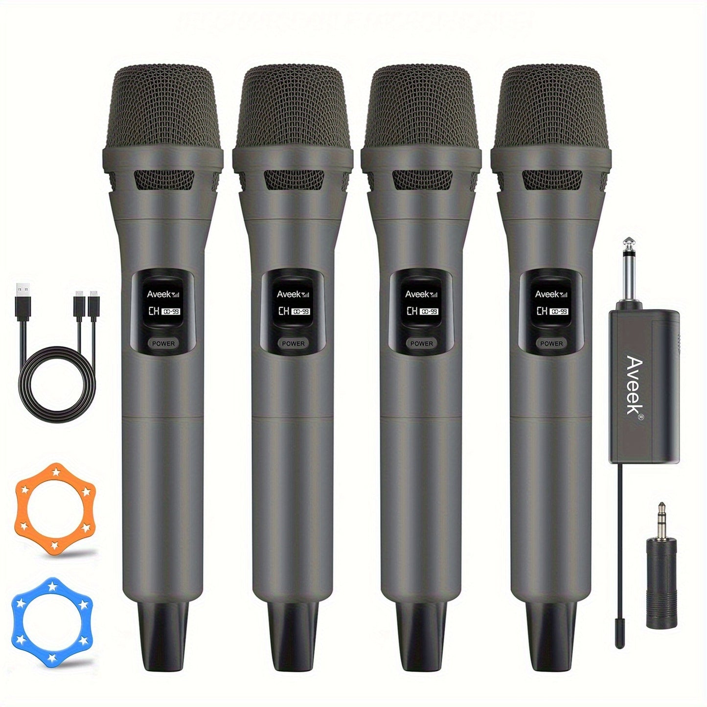 Wireless Karaoke Microphone shown in the Grey option