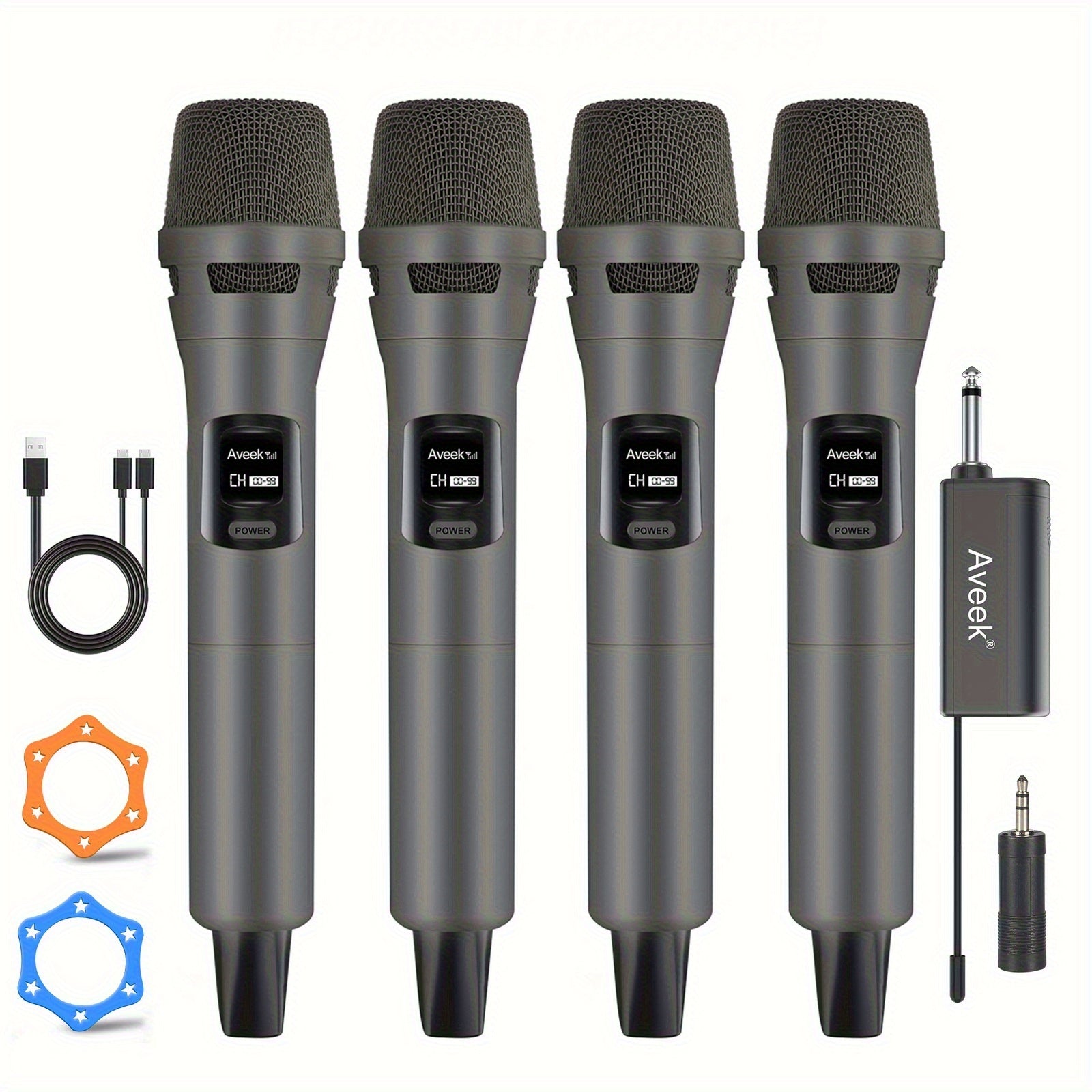 Wireless Karaoke Microphone shown in the Grey option