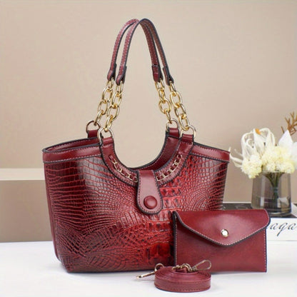 Crossbody Bag for Women – 2-Piece, 7 Colors, PU Leather, Polyester – front view