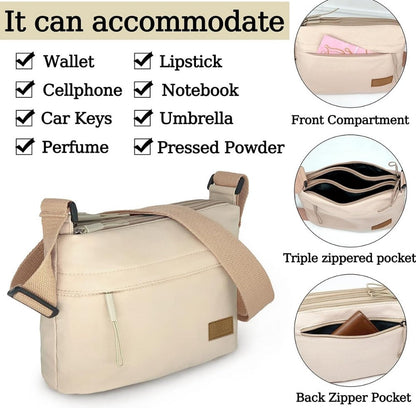 Crossbody Bag for Women – 5 Pockets, Canvas, for Travel & Work – detail view 9