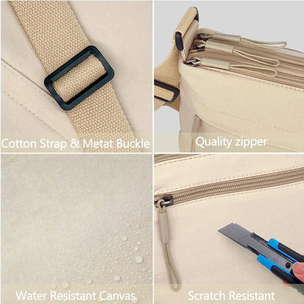 Crossbody Bag for Women – 5 Pockets, Canvas, for Travel & Work – detail view 11