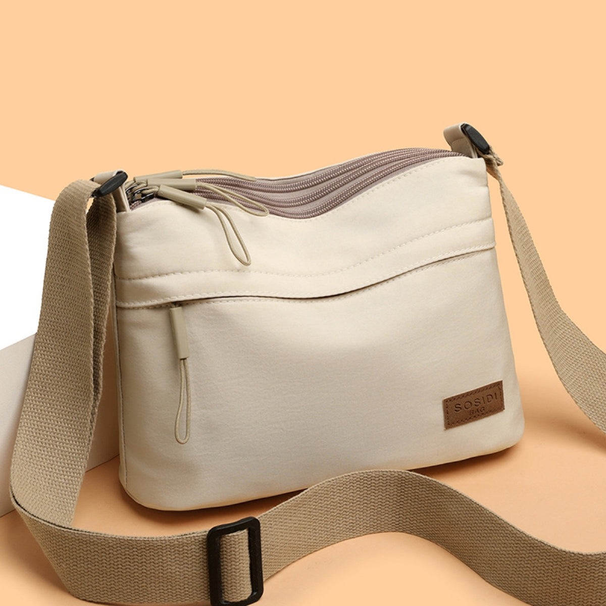 Crossbody Bag for Women – 5 Pockets, Canvas, for Travel & Work – detail view 3