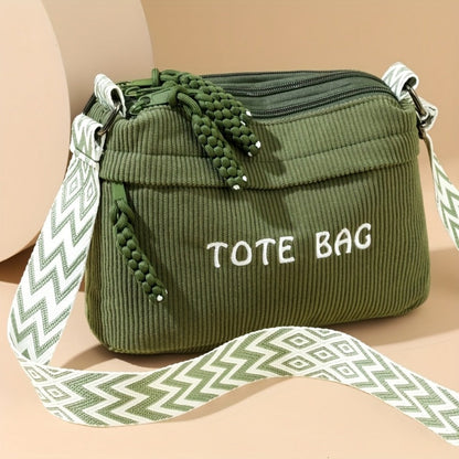 Crossbody Bag for Women – Corduroy, Adjustable Strap, for Everyday Use – detail view 14
