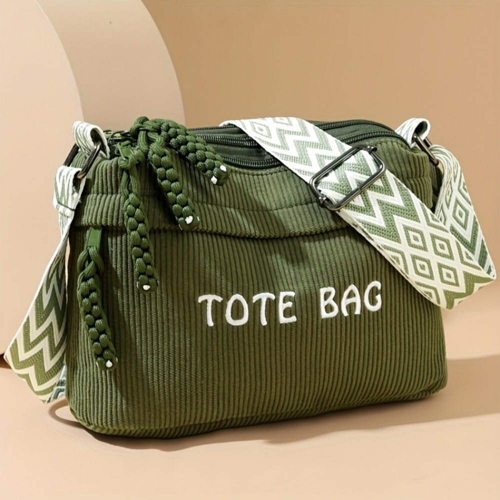 Crossbody Bag for Women – Corduroy, Adjustable Strap, for Everyday Use – detail view 11