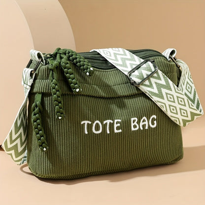 Crossbody Bag for Women – Corduroy, Adjustable Strap, for Everyday Use – detail view 2