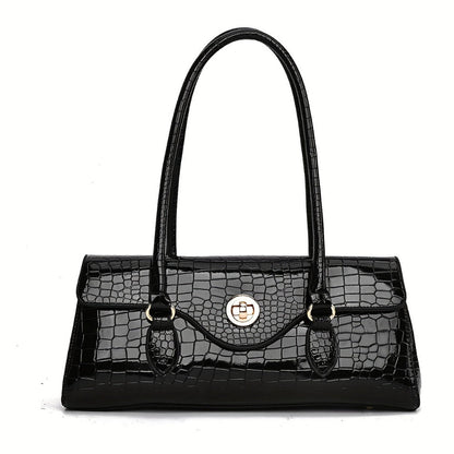 Crossbody Bag for Women – Crocodile Embossed High Gloss Textured – front view