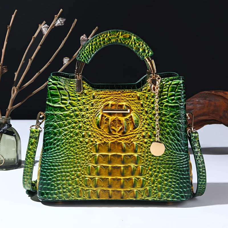 Crossbody Bag for Women – Crocodile Print Luxury Vintage Removable – detail view 8