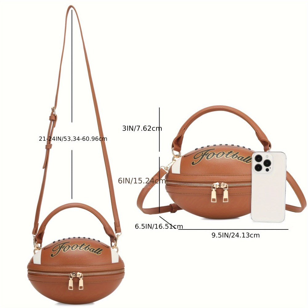 Crossbody Bag for Women – Denim, American Football Style Novelty Rugby – detail view 7