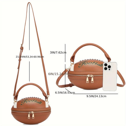 Crossbody Bag for Women – Denim, American Football Style Novelty Rugby – detail view 7