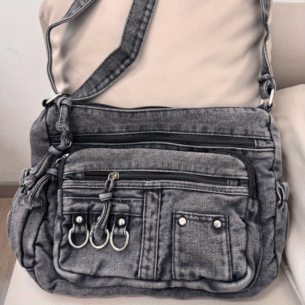 Crossbody Bag for Women – Denim, Multi Pocket, Large Capacity, for Travel – alternate view