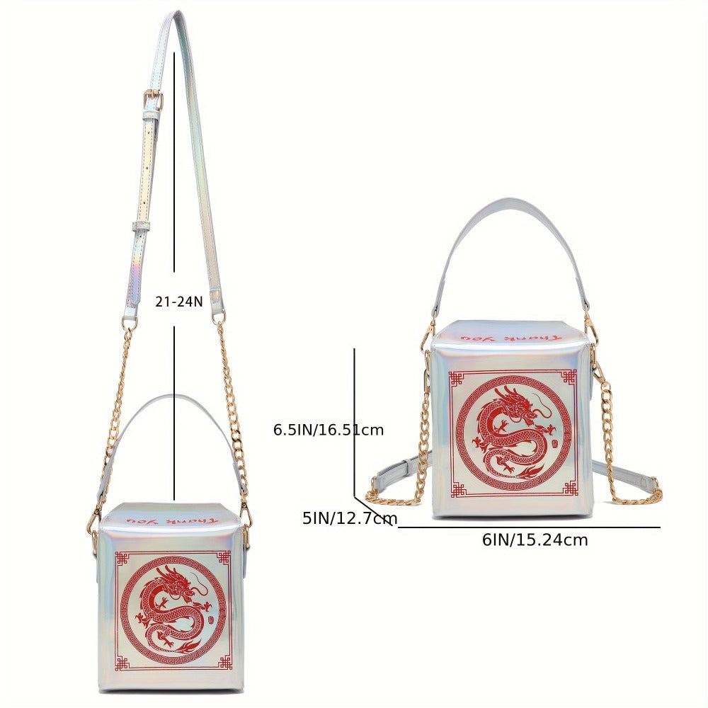 Crossbody Bag for Women – Dragon Pattern Novelty Messenger Removable – detail view 8