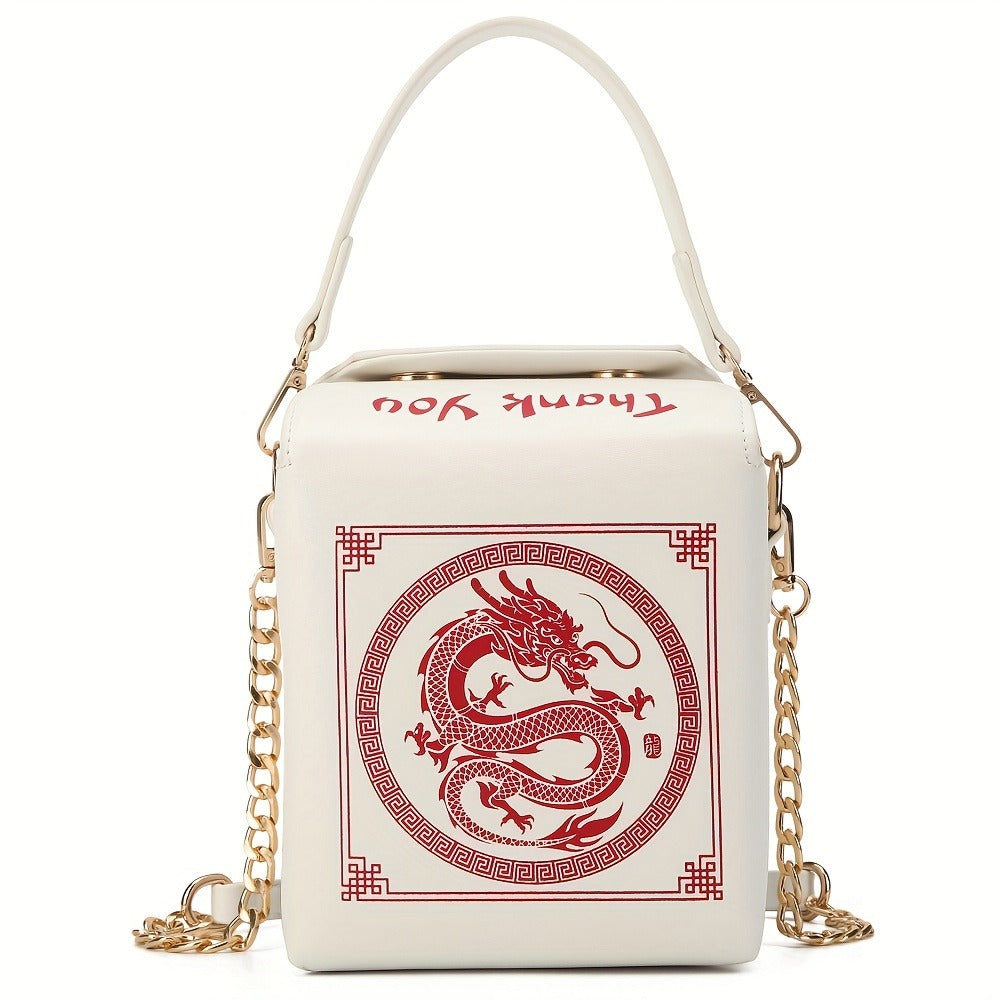 Crossbody Bag for Women – Dragon Pattern Novelty Messenger Removable – front view