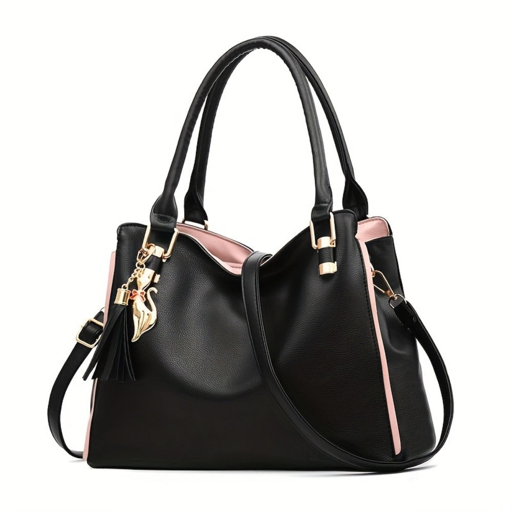 Crossbody Bag for Women – Elegant Fashion Stylish Satchel Black – front view