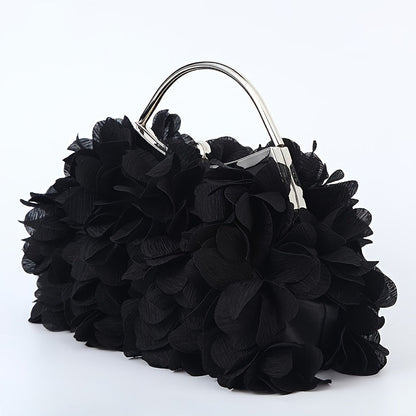 Crossbody Bag for Women – Fabric Flower Petal Evening Elegant – front view - product view 7