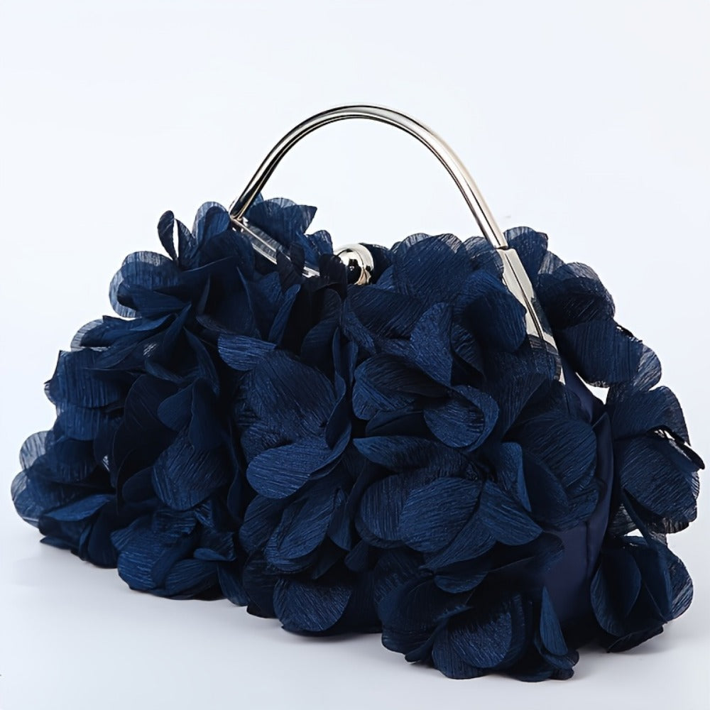Crossbody Bag for Women – Fabric Flower Petal Evening Elegant – detail view 8