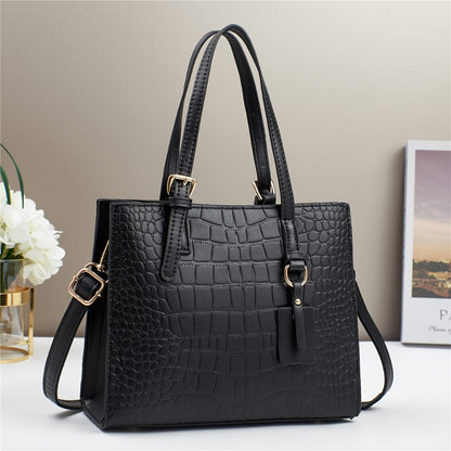 Crossbody Bag for Women – for Work & Everyday Use, Crocodile Print Casual Fashion Mom – front view