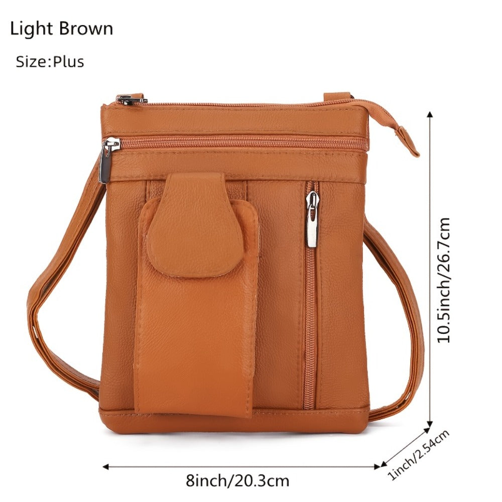 Crossbody Bag for Women – Genuine Leather, Adjustable Strap – detail view 12