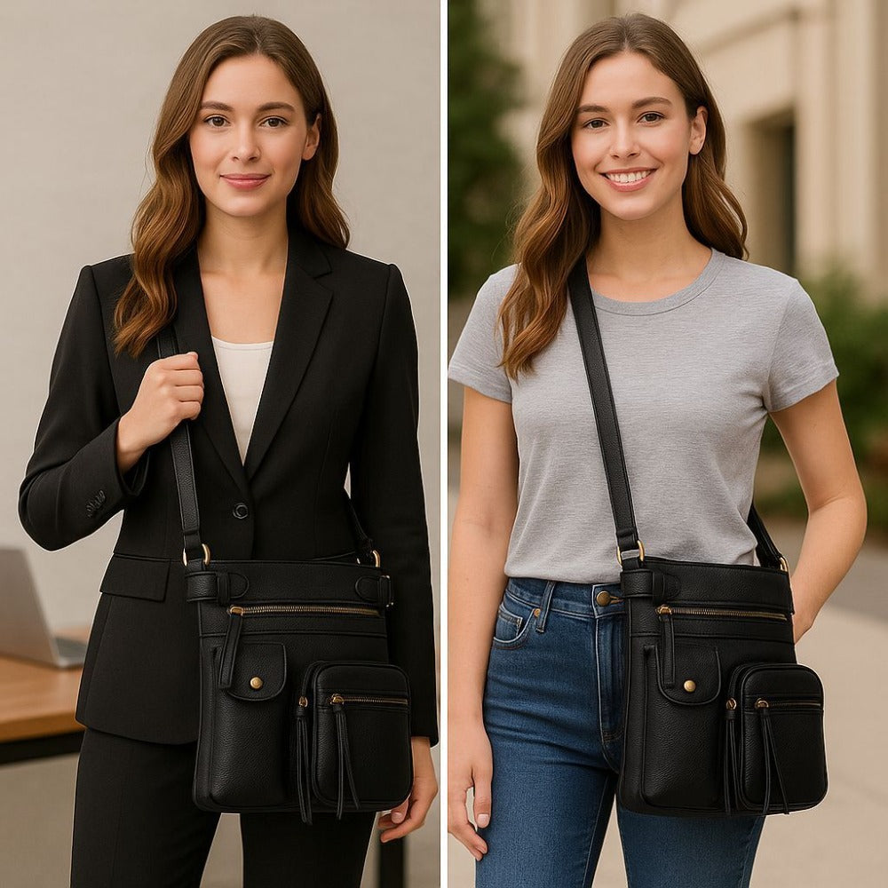 Crossbody Bag for Women – Genuine Leather, Adjustable Strap – detail view 12