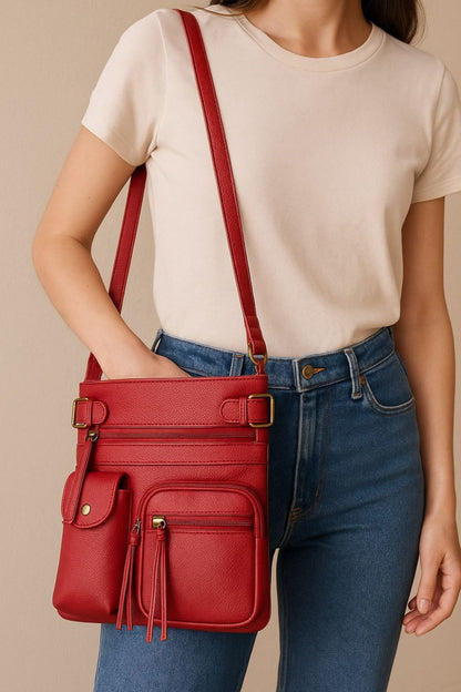 Crossbody Bag for Women – Genuine Leather, Adjustable Strap – detail view 31